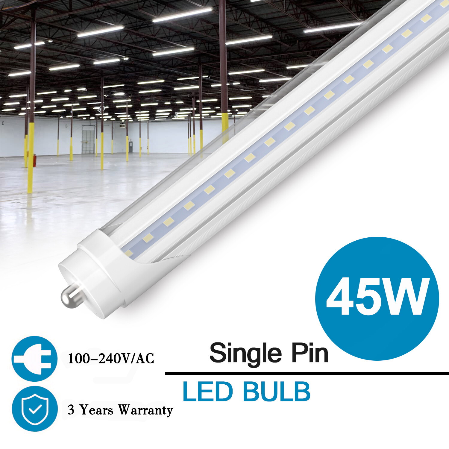 4-25Pcs 8FT T8 LED Tube Light Bulbs FA8 45W 72W 120W LED Shop Lights 5000K~6000K gallery