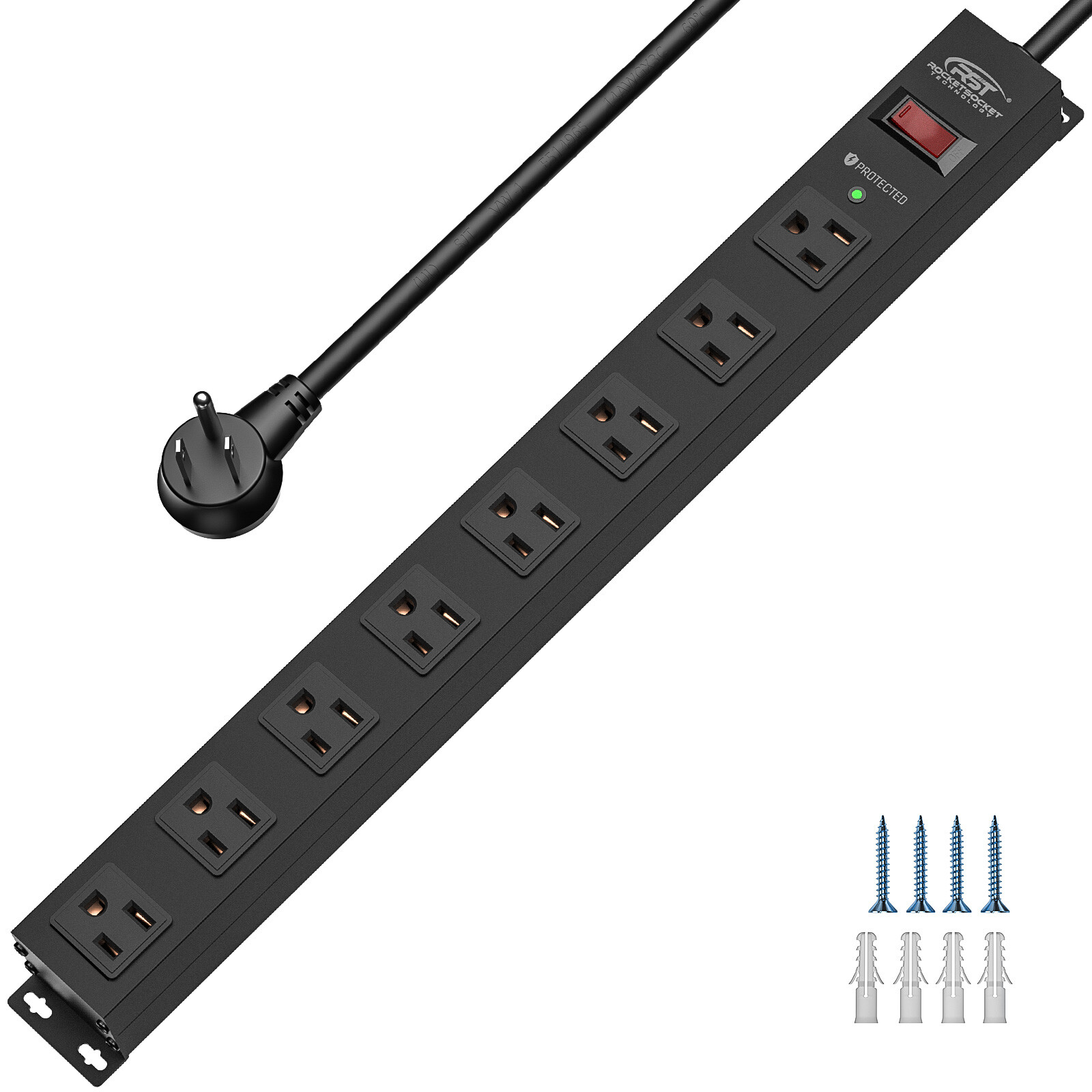 1875W 8-Outlet Heavy Duty Power Strip Surge Protector,6 Ft/15A Breaker,2100J gallery