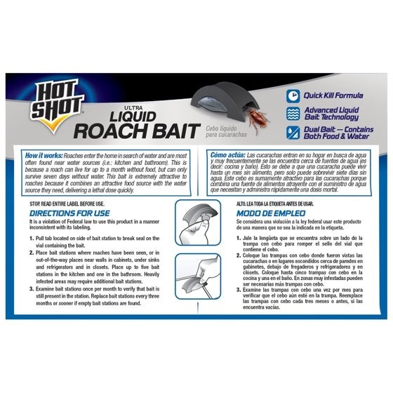 Hot Shot Liquid Roach Bait, Roach Killer, 1 Pack, 6-Count gallery