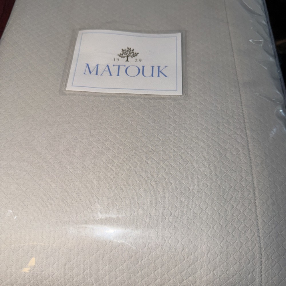 Matouk King Coverlet Elliot Diamond Pique Silver Cotton Polyester New USA
