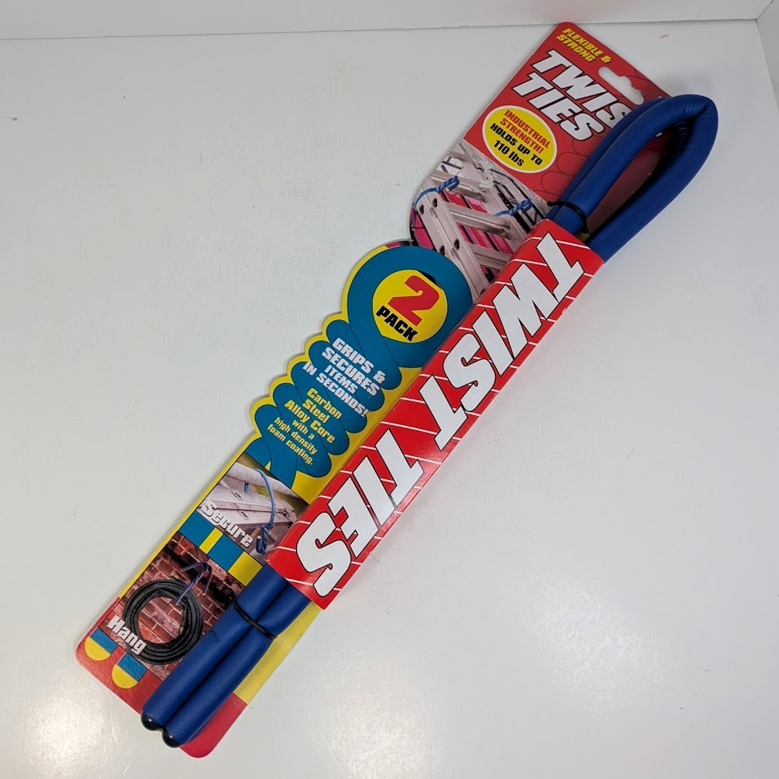 Twist Ties Foam Coated Steel Core 2 Pack 36" Blue Tie Down Straps Grip Secure gallery