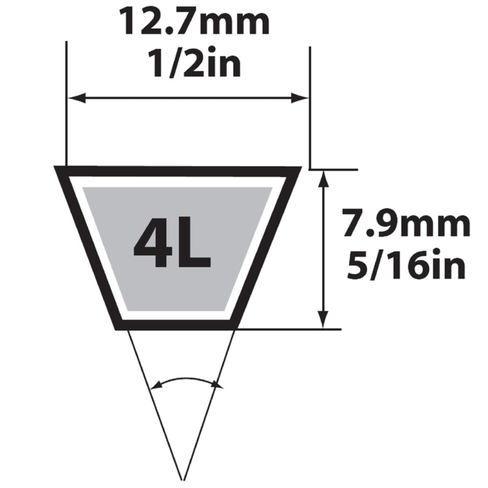 Mitsuboshi FHP 4L710 General Utility V-Belt 0.5 in. W X 71 in. L For Fractional gallery