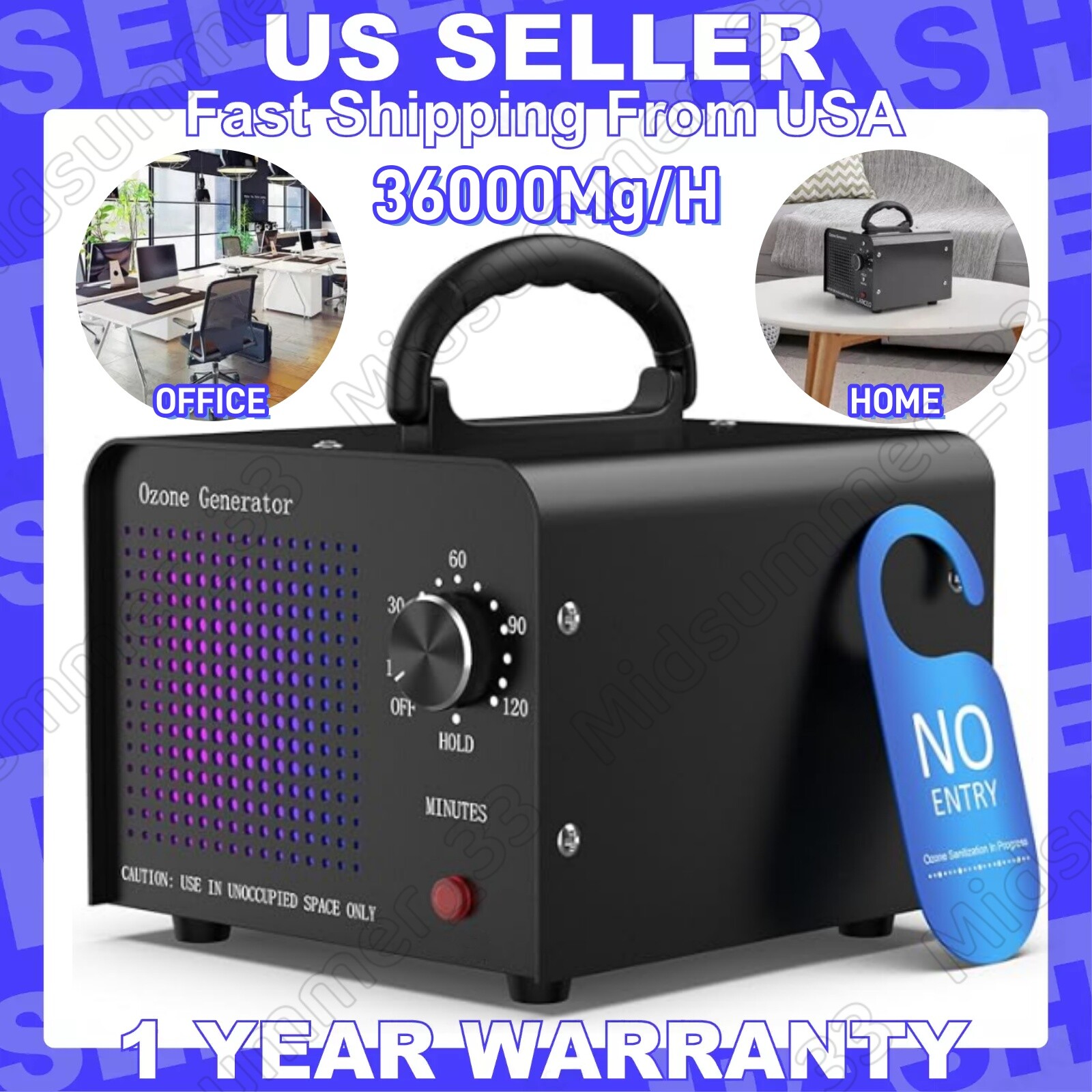 36000mg/h Ozone Generator Machine Air Purifier Ionizer Ozonator Timer for Home gallery