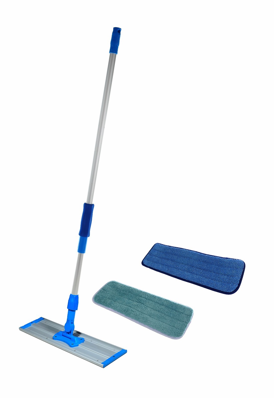 18 inch Mop Kit - Mop Frame, Telescopic pole, Microfiber Wet and Dry Mop Pads gallery