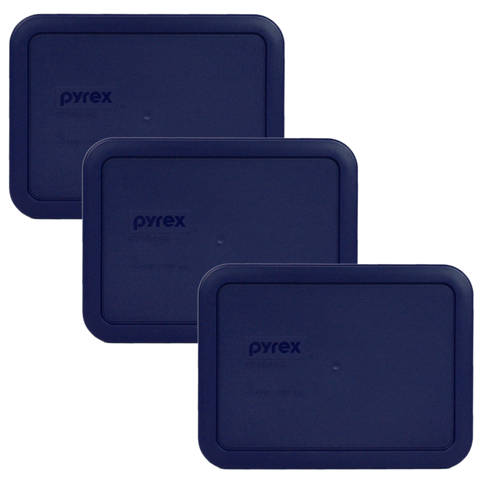 Pyrex 7210-PC 3 Cup Blue Rectangular Storage Lid Cover for Glass Dish 3PK New gallery