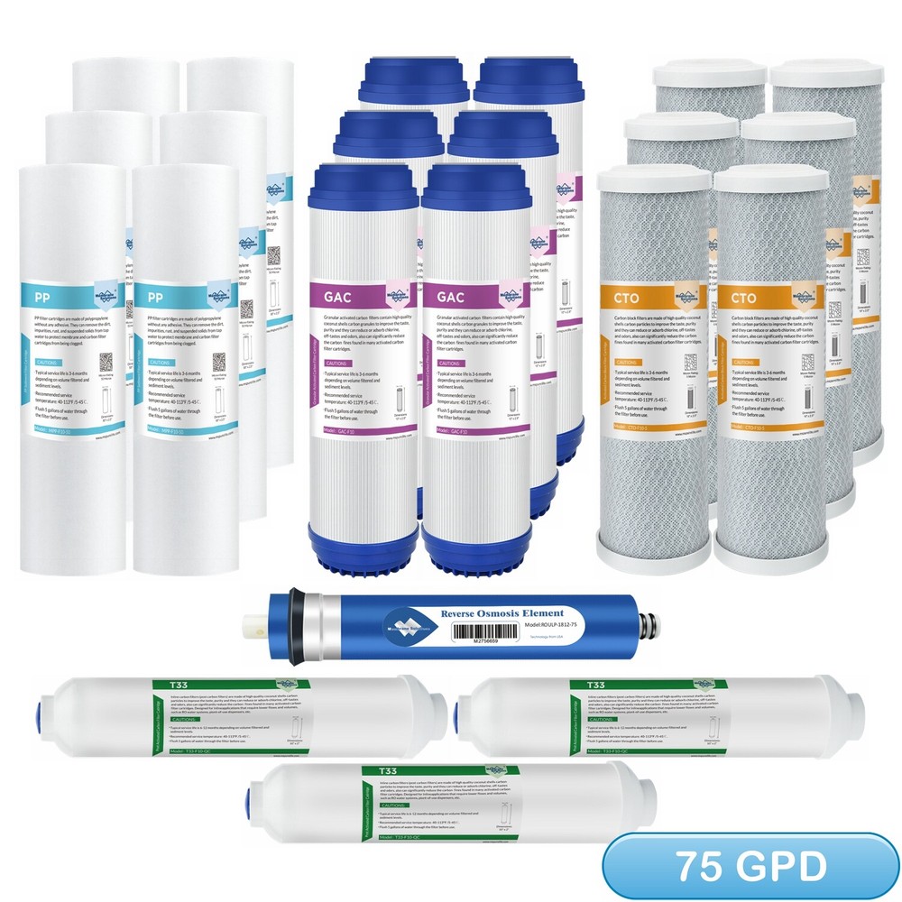 3-Year Replacement 5-Stage 75 GPD RO Reverse Osmosis System Water Filter 22 Pack
