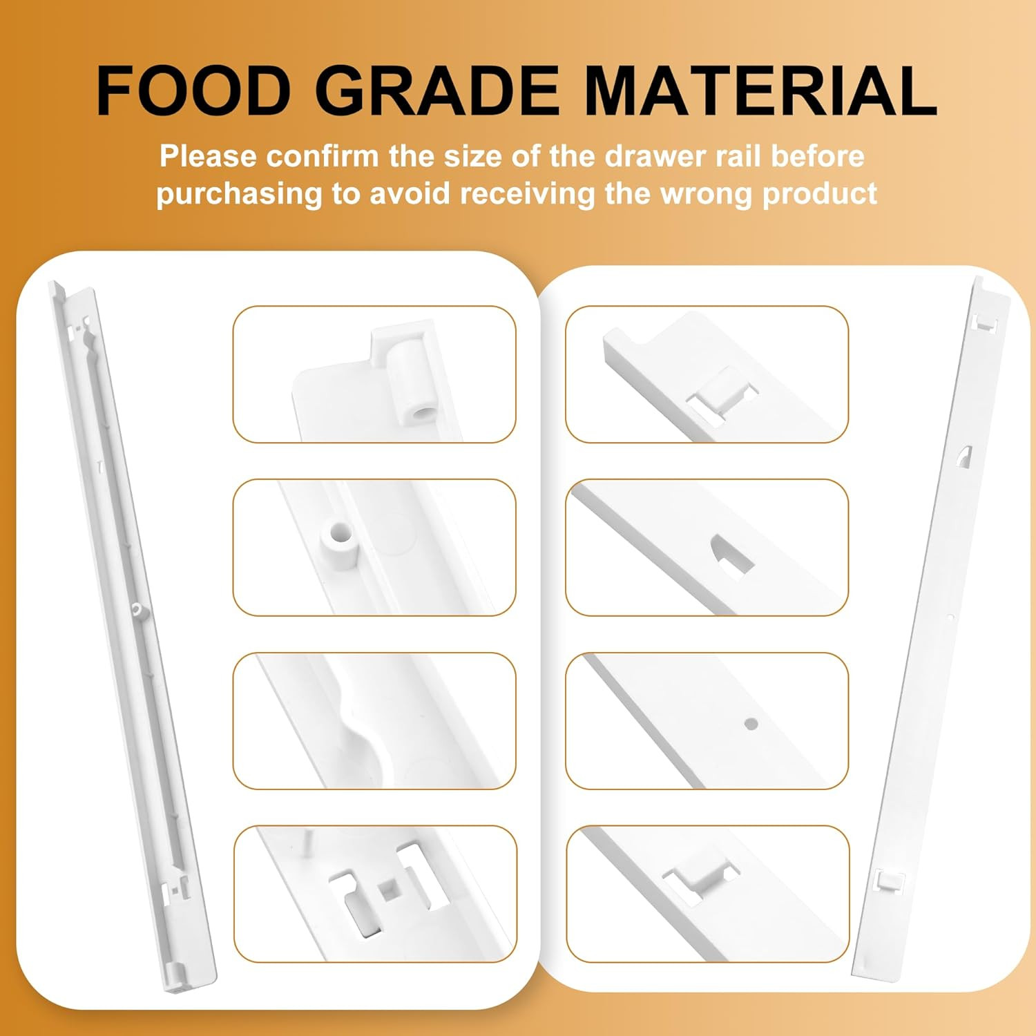 Refrigerator Drawer Slide Rail Set for Kenmore & Frigidaire Replacement gallery