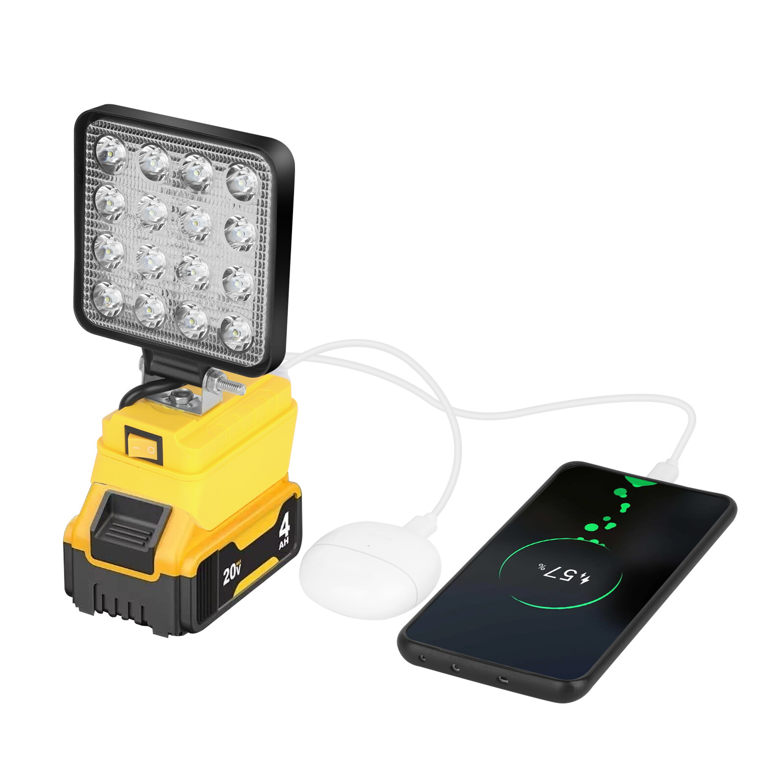 Cordless Led Work Light For Dewalt 20V Battery, Portable Flood Light Flashlight gallery