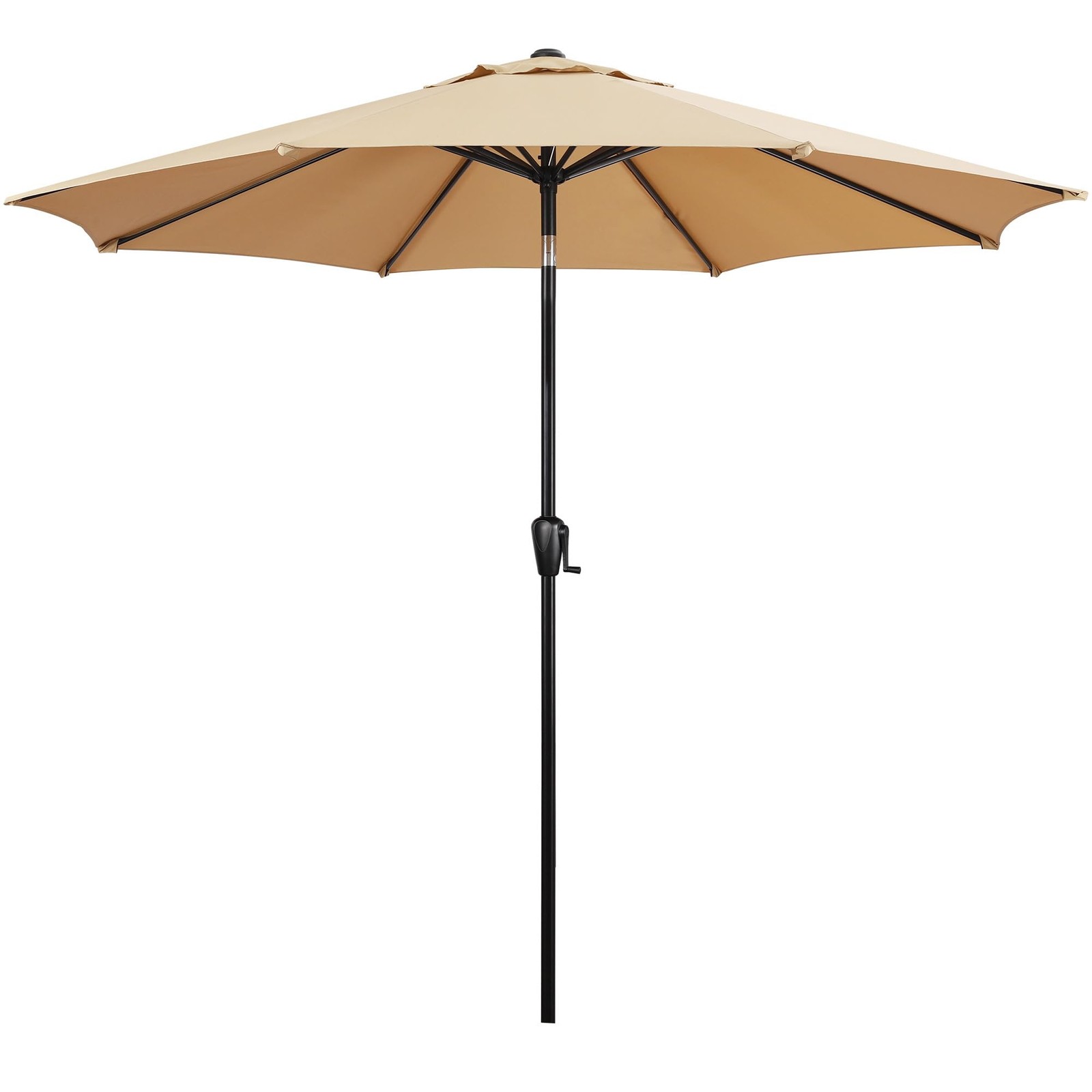 9' Round Patio Umbrella with Push-Button Tilt and Hand Crank Lift System, Mar... gallery