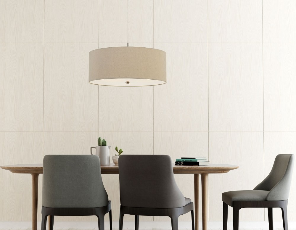 Used Cal Lighting FX-3628-3P Addison-Three Light Drum Pendant-24 Inches Wide by gallery