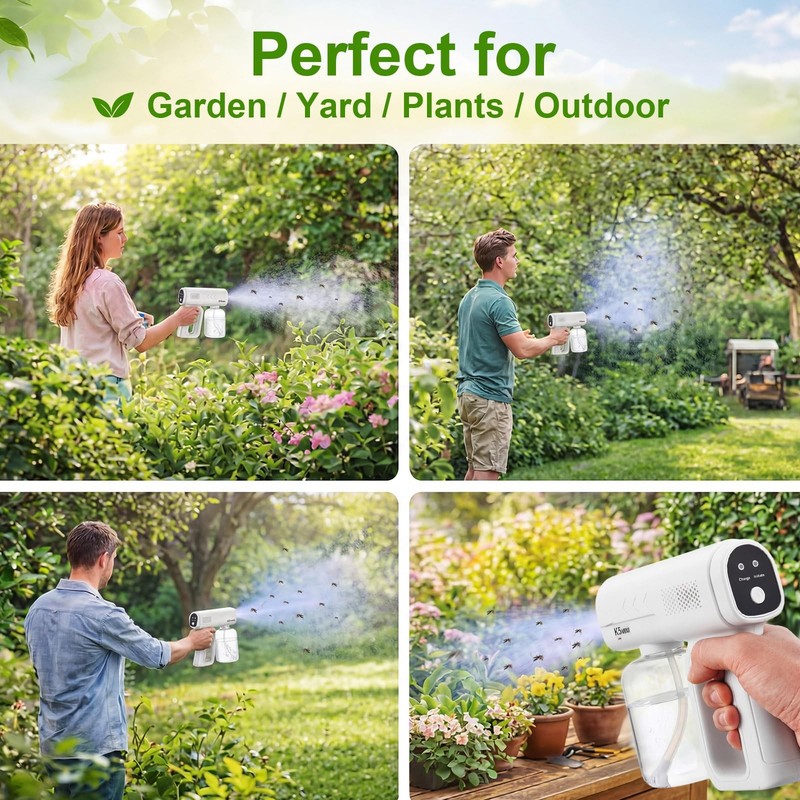 2 Pack Rechargeable Atomizer Nano Sprayer Gun Mosquito Repellent White gallery