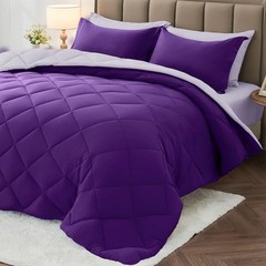 7 Pieces Queen Comforter Set, Reversible Bed in a Bag Queen Size, All Season …