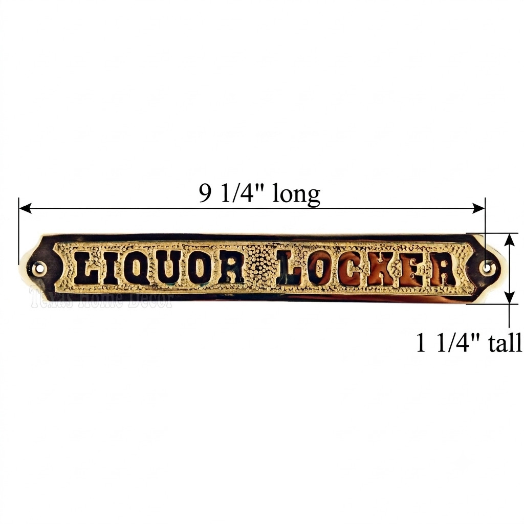 Liquor Locker Wall Plaque Sign Polished Solid Brass Nautical Beach House Boat gallery