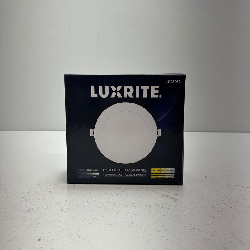 Luxrite 6" Recessed Mini Flat Panel LED Light White 5CCT Select Dimmable LR23932 gallery
