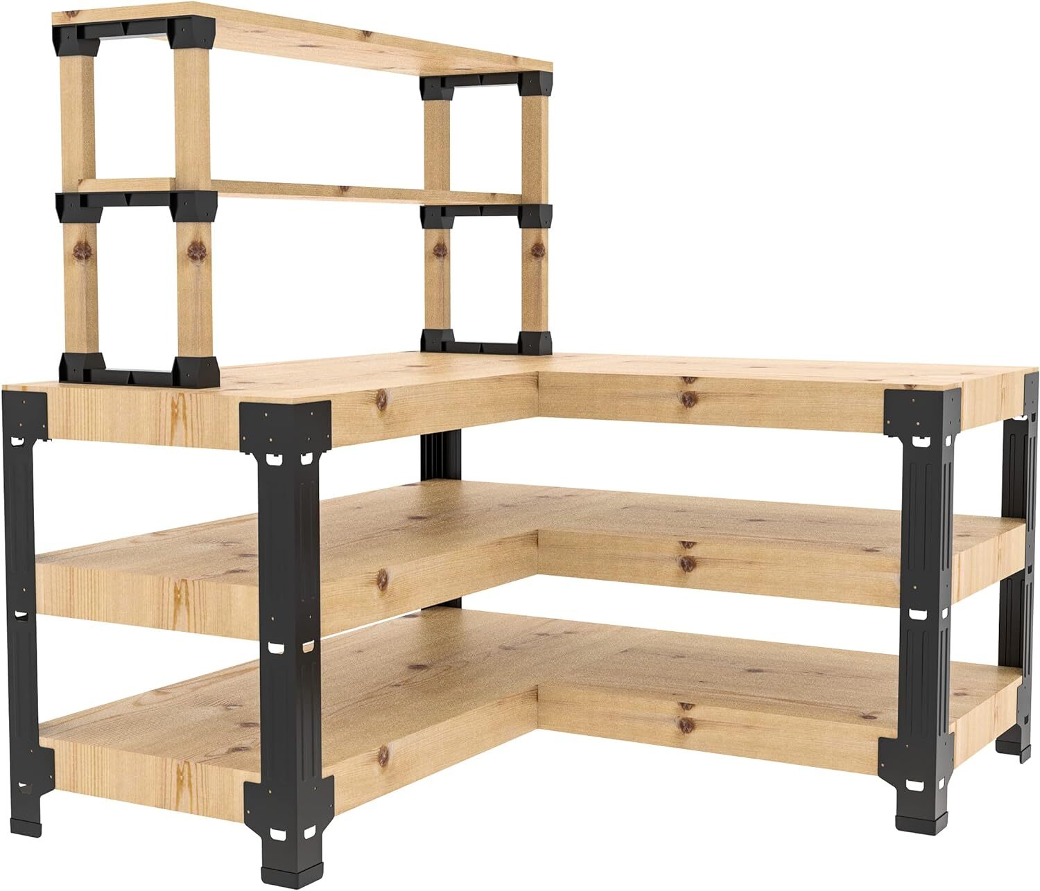 Steel Workbench Kit 5 Legs with Shelf Brackets L Shaped Heavy Duty Work Bench gallery