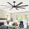 Large Outdoor Ceiling Fan with Light, 8 Blades Silent Reversible DC Motor, APP gallery