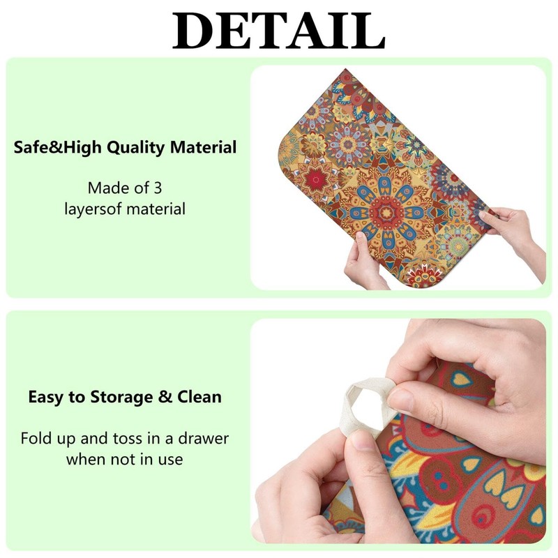 Boho Dish Drying Mat for Kitchen Countertops, Bohemian Floral Microfiber gallery