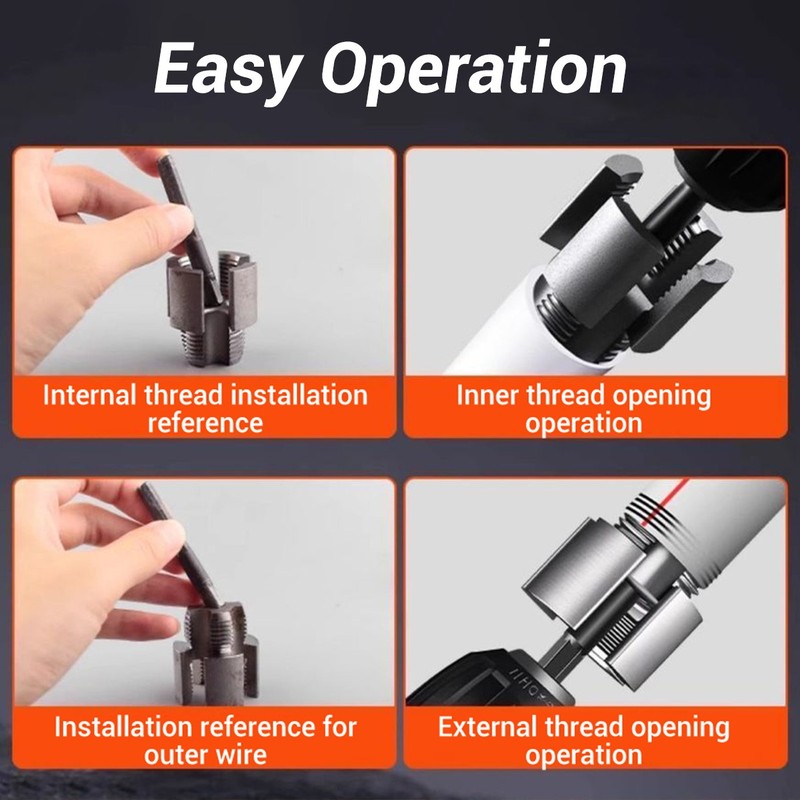 Integrated Internal & External Pipe Threading-Tool PVC Pipe Threader Cutting Kit gallery
