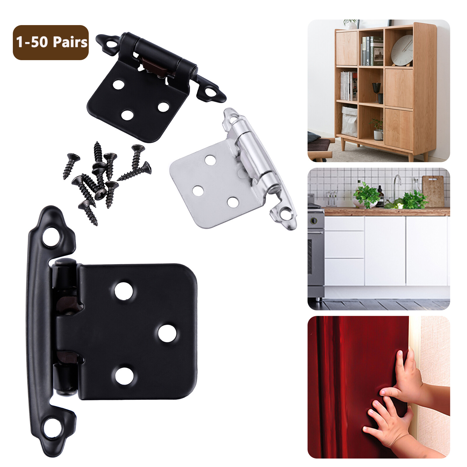 Kitchen Cabinet Hinges Overlay Self Closing Face Mount Cupboard Door Hinge Lot gallery