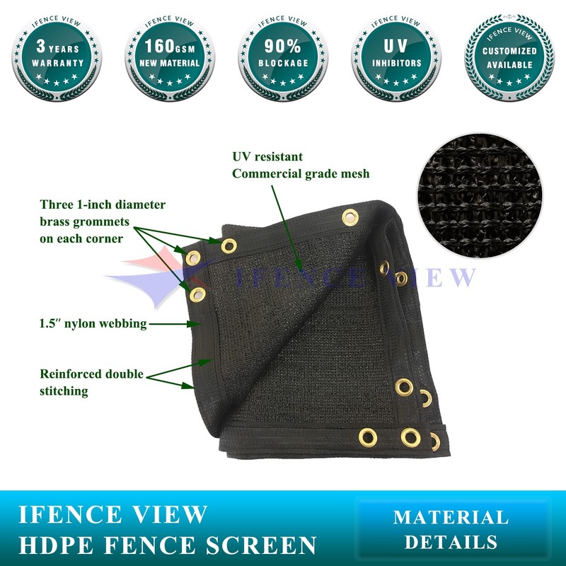 Ifenceview 5'x50' Black Fence Privacy Screen Mesh for Construction Yard Garden gallery