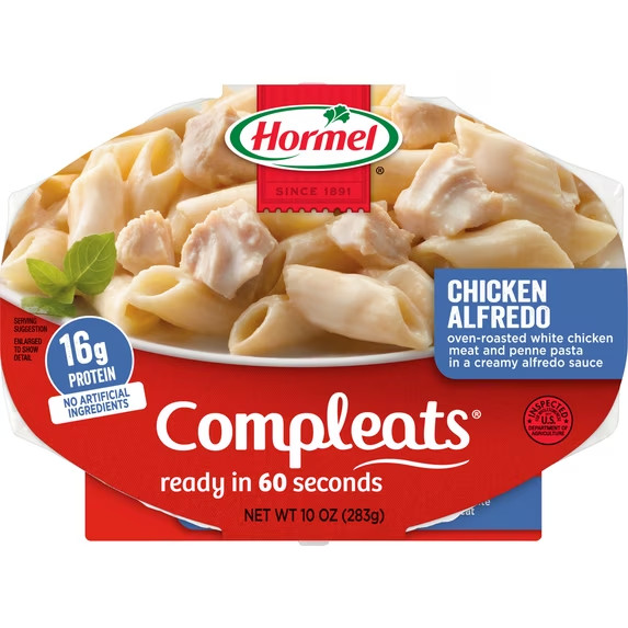HORMEL COMPLEATS Chicken Alfredo, Shelf-Stable, 10 oz Plastic Tray (Pack of 6) gallery