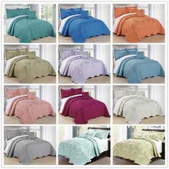 Oversized Bedspread Coverlet Set 4 Piece Reversible Bedspread Damask Paisley