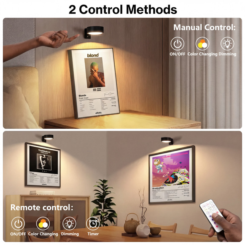 3-Pack Picture Lights for Wall Rechargeable Battery Operated Led Poster Light gallery