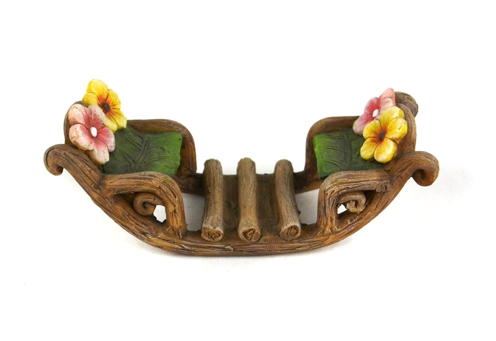 Miniature Fairy Garden Leaf & Flower Double Rocker - Buy 3 Save $5 gallery