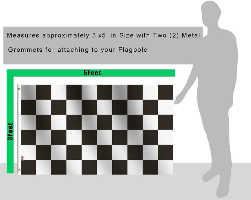 2Pack-NEW Checkered Flags 3x5 Ft,Canvas Header and Double Stitched - Brass Gr... gallery