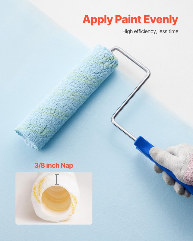 Paint Roller Covers 12 Pack 9" Roller Covers Kit 3/8" Naps for Painting Walls gallery
