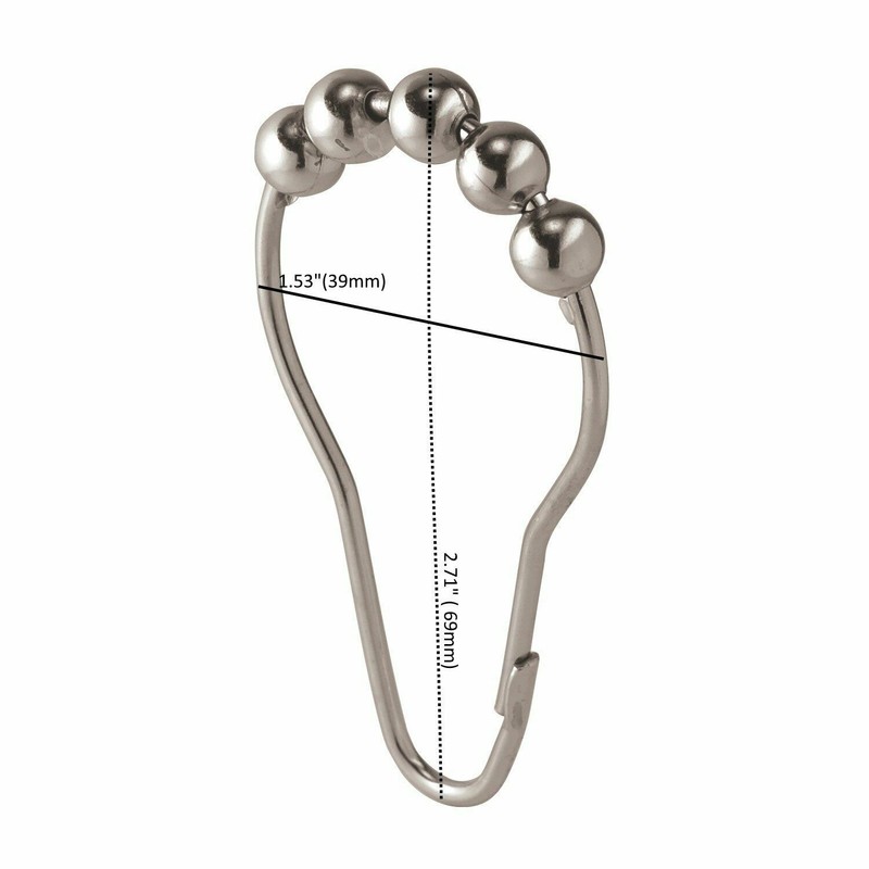 Shower Curtain Hooks Rings Stainless Steel Set of 12 Polished gallery