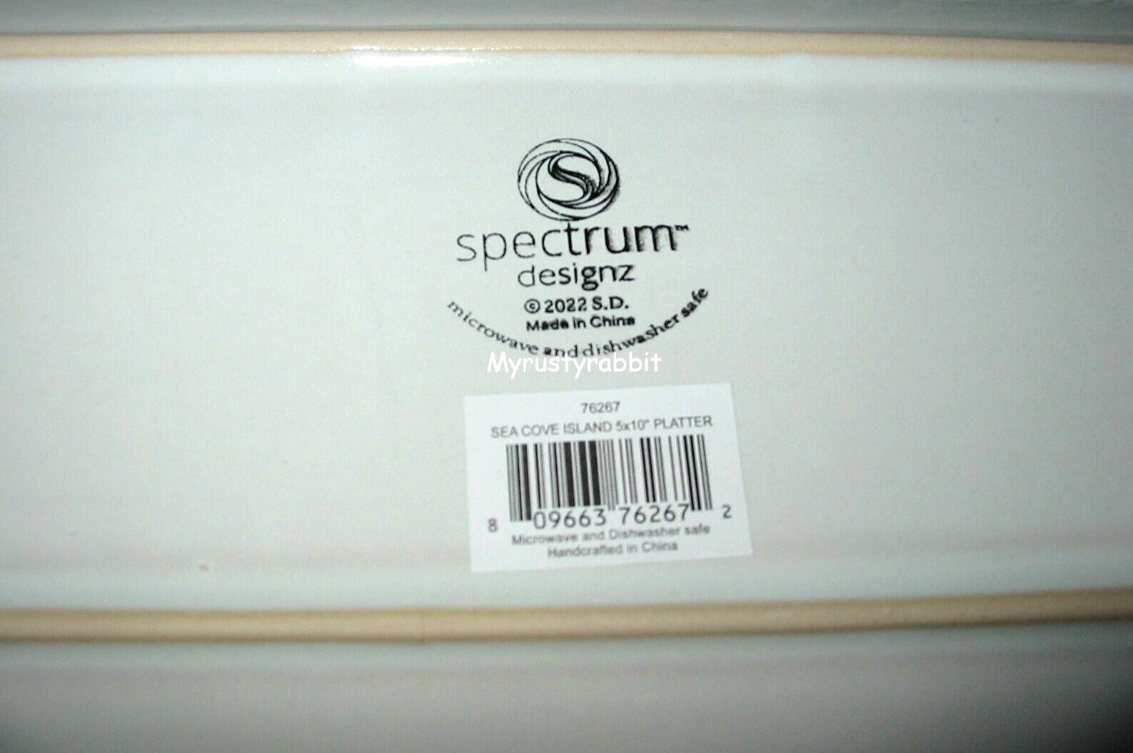 Spectrum Sea Cove Island Ceramic Snack Tray - 10" x 5" - New gallery