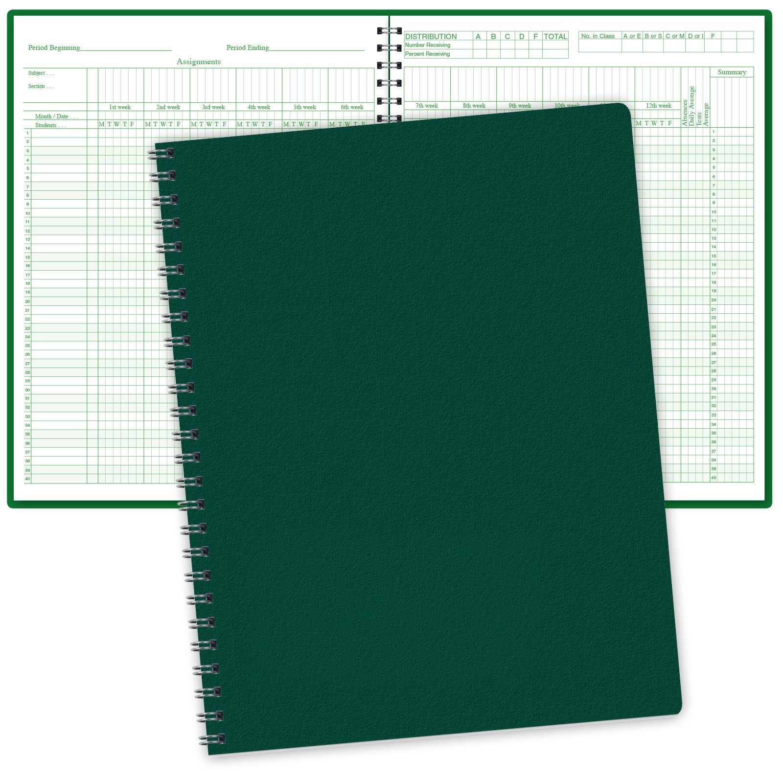 Teacher Record Book, 40 Names, 12 Weeks, Multicolor Organizer, Multicolor gallery