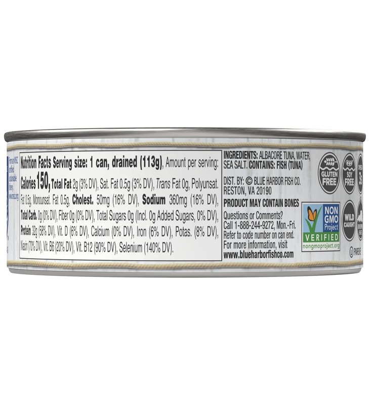 Blue Harbor Wild Albacore Solid White Tuna in Water 4.6oz 12 Pack Cans gallery
