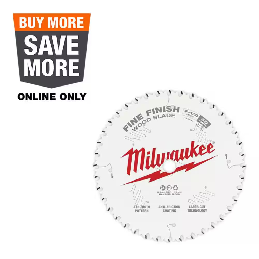 7-1/4 In. X 40-Tooth Fine Finish Circular Saw Blade gallery