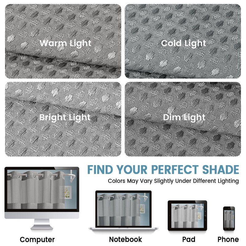 256GSM Heavyweight Waffle Weave Shower Curtain with Snap-in Liner, Extra Thic... gallery