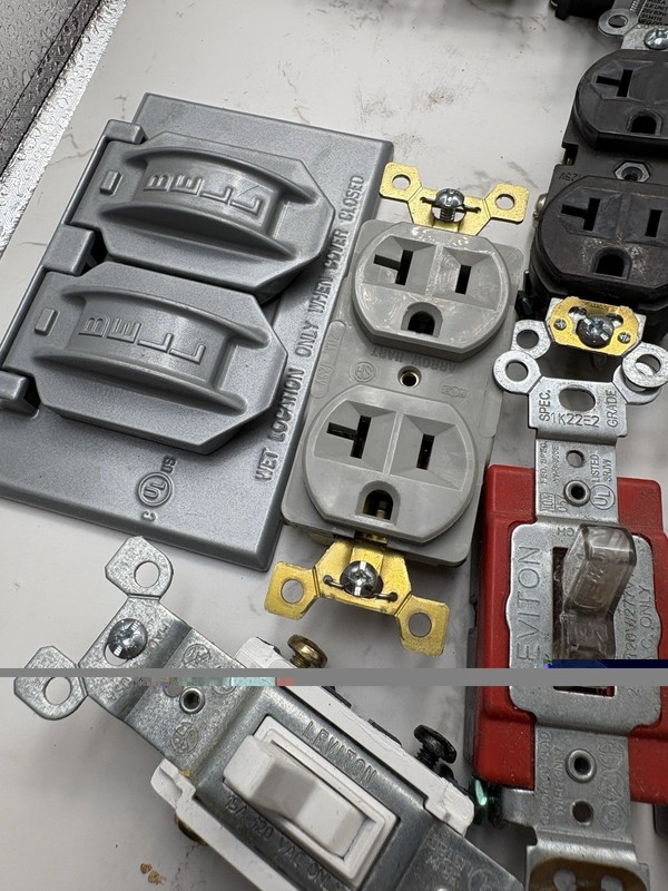 Electrical Components LOT 25+ OUTLETS, COVERS, TAMPER RESISTANT, GFCI, SWITCHES gallery