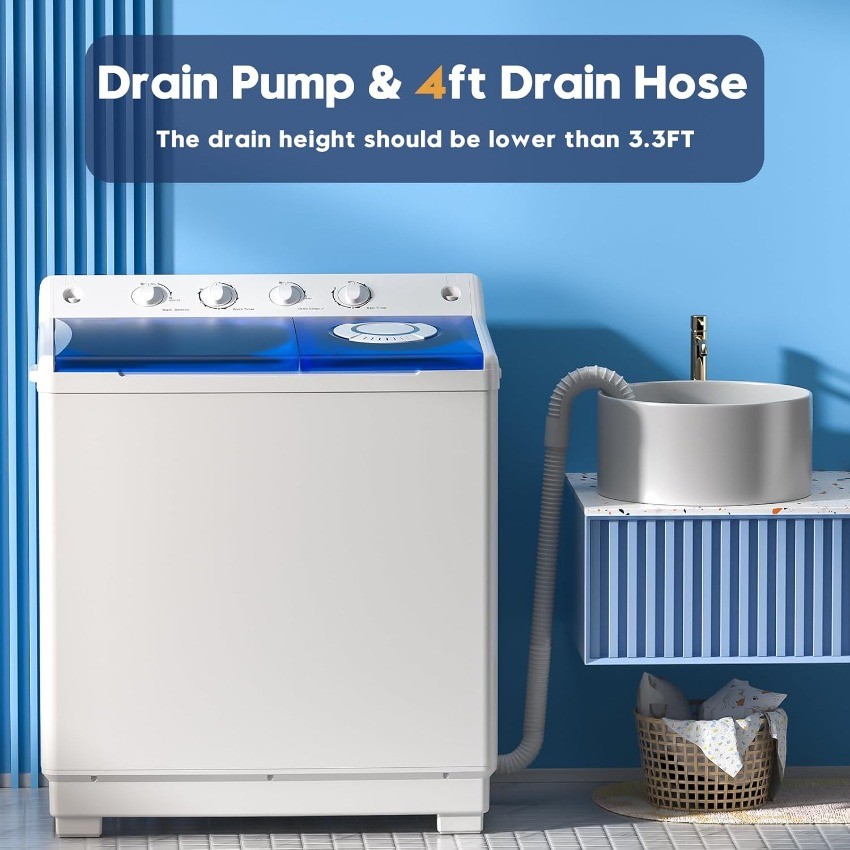 Auertech Portable Washing Machine, 40lbs Twin Tub Washer Mini Compact bargain gallery