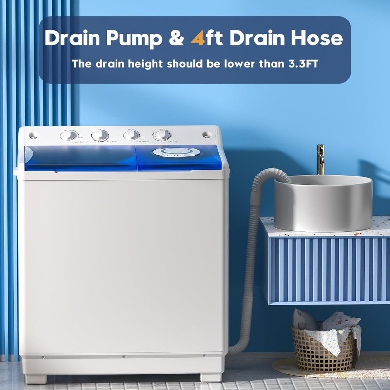 Auertech Portable Washing Machine, 40lbs Twin Tub Washer Mini Compact bargain gallery
