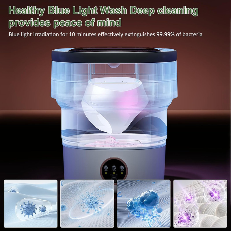 Portable Washing Machine 20L —Small Foldable Washer with Spin Basket, 3 Mode Dee gallery