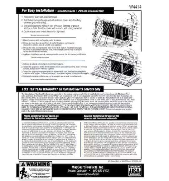 44-1/4 In. X 12 In. Rectangular Window Well Cover Plastic Heavy Duty Durable gallery