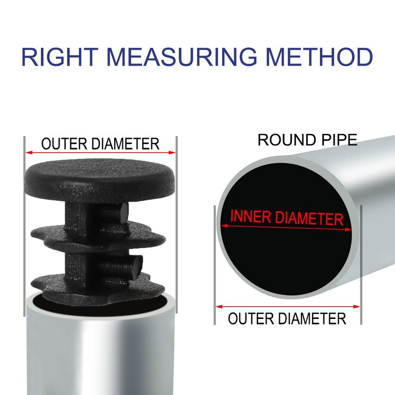 Plastic Round Tube Insert Glide End Cap 10mm 0.4" OD 34pcs Chair Table Protector gallery