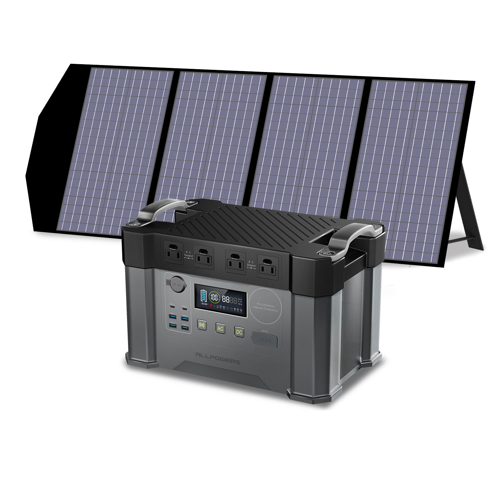 ALLPOWERS 2400W Solar Portable Power Station with Portable Solar Panel 18V 140W gallery