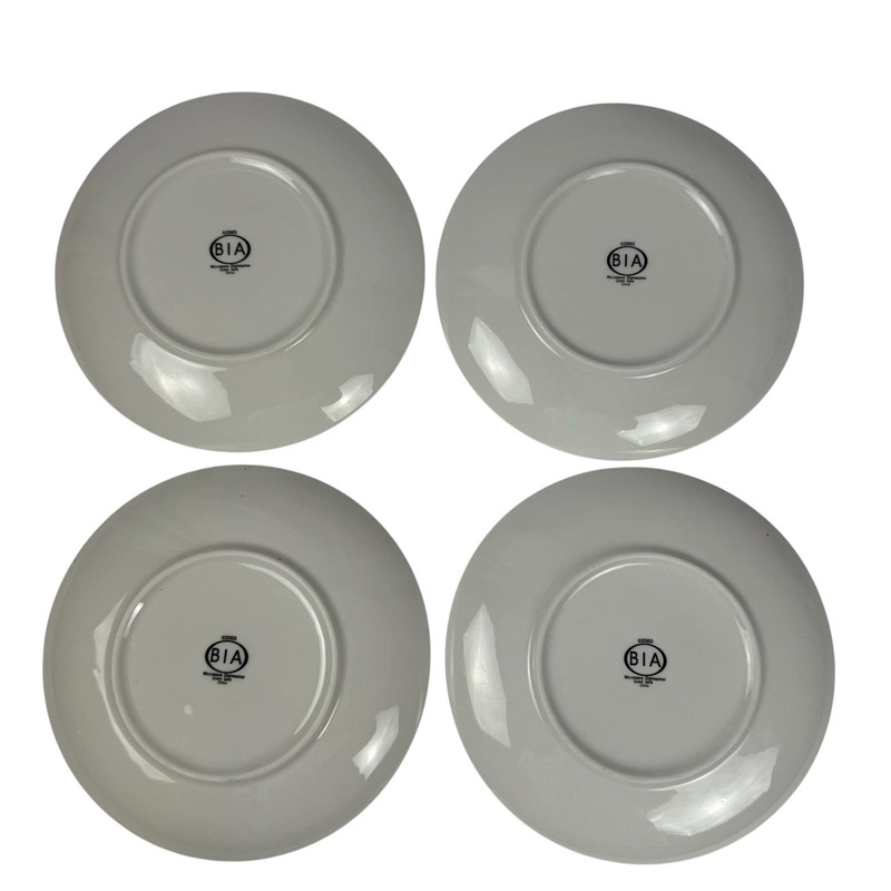 Pub Grub 8" Plates Set 4 White Ceramic British Pub Food Bangers/Fish & Chips gallery