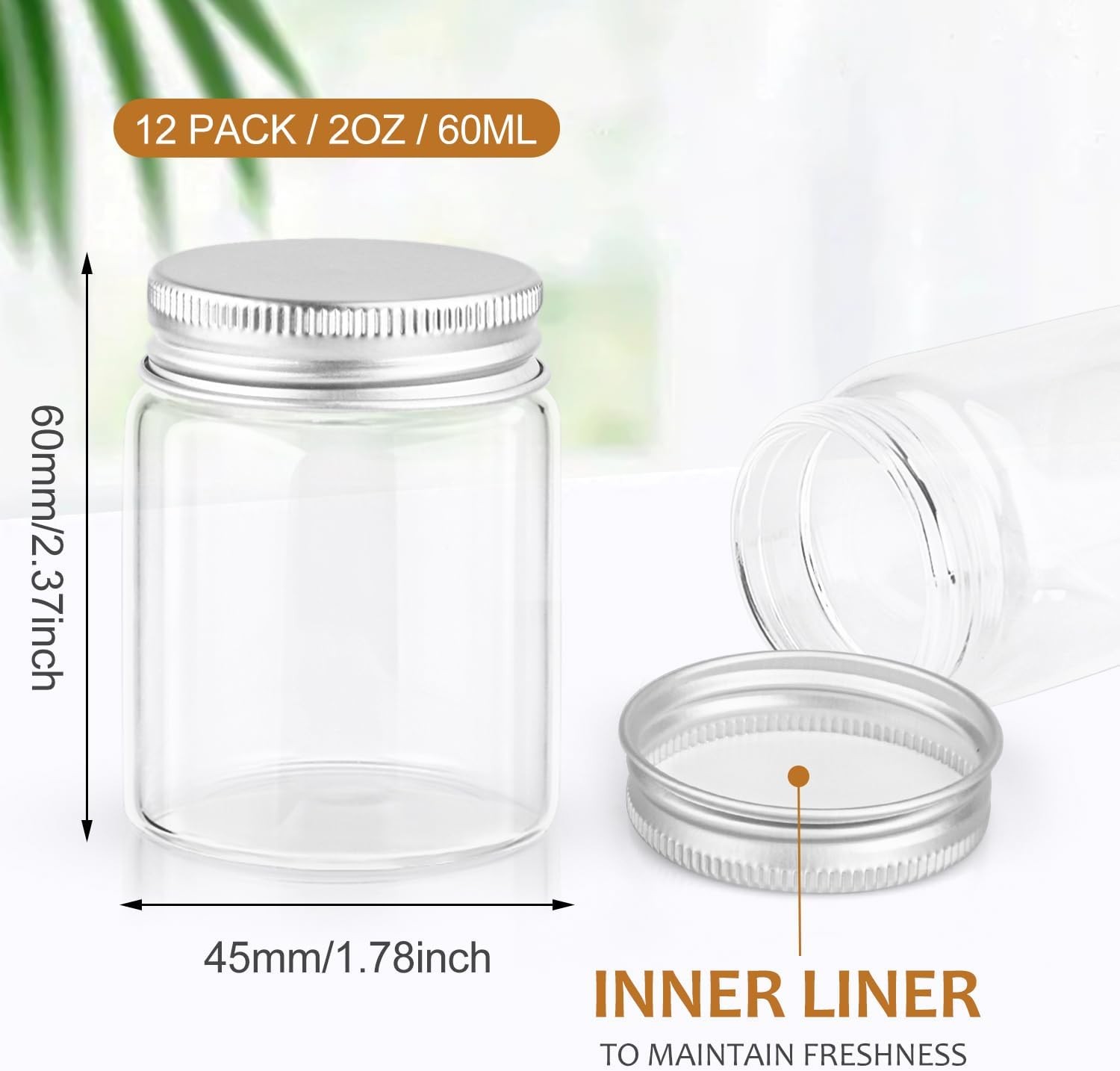 12 Pack 2Ounces Glass Jars with Lids,Clear Mini Mason Jars Glass Jars gallery