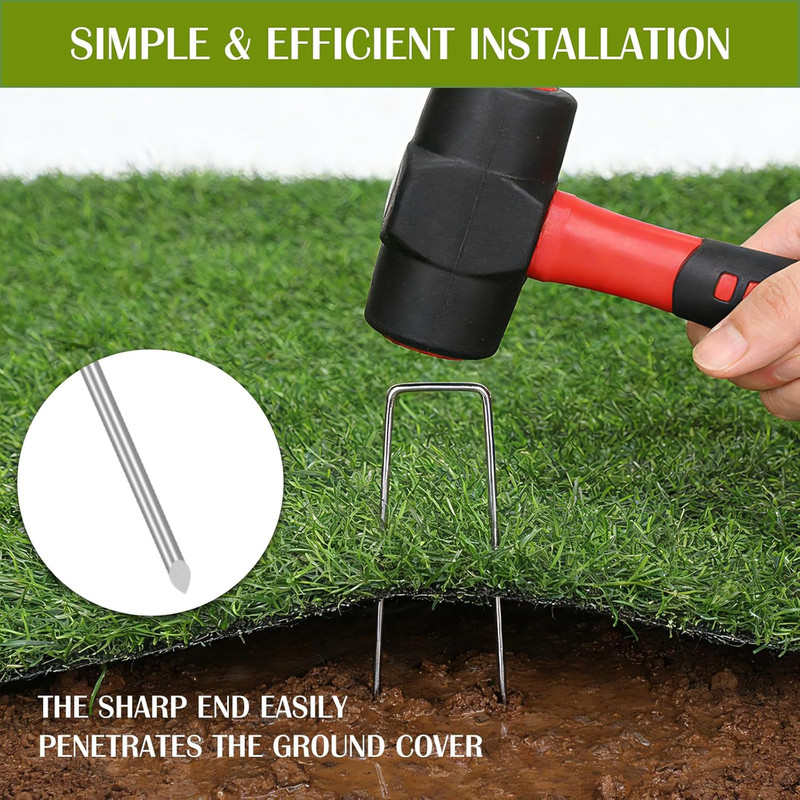 75 Pack 4" Landscape Staples Galvanized Garden Pins Weed Barrier Stakes gallery