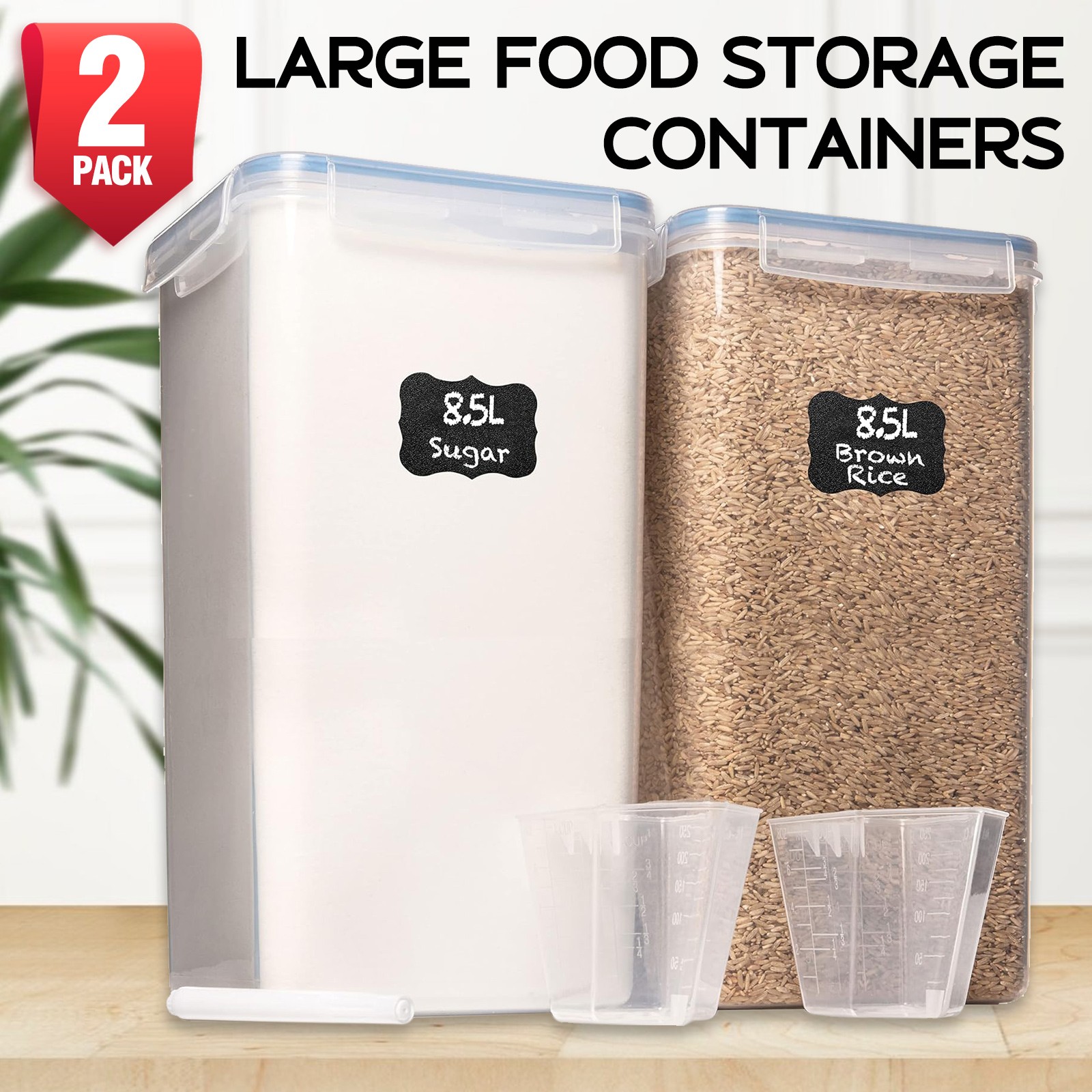 2PK Kitchen Food Storage Container Pantry Set - Airtight, Durable and Leak-Proof gallery