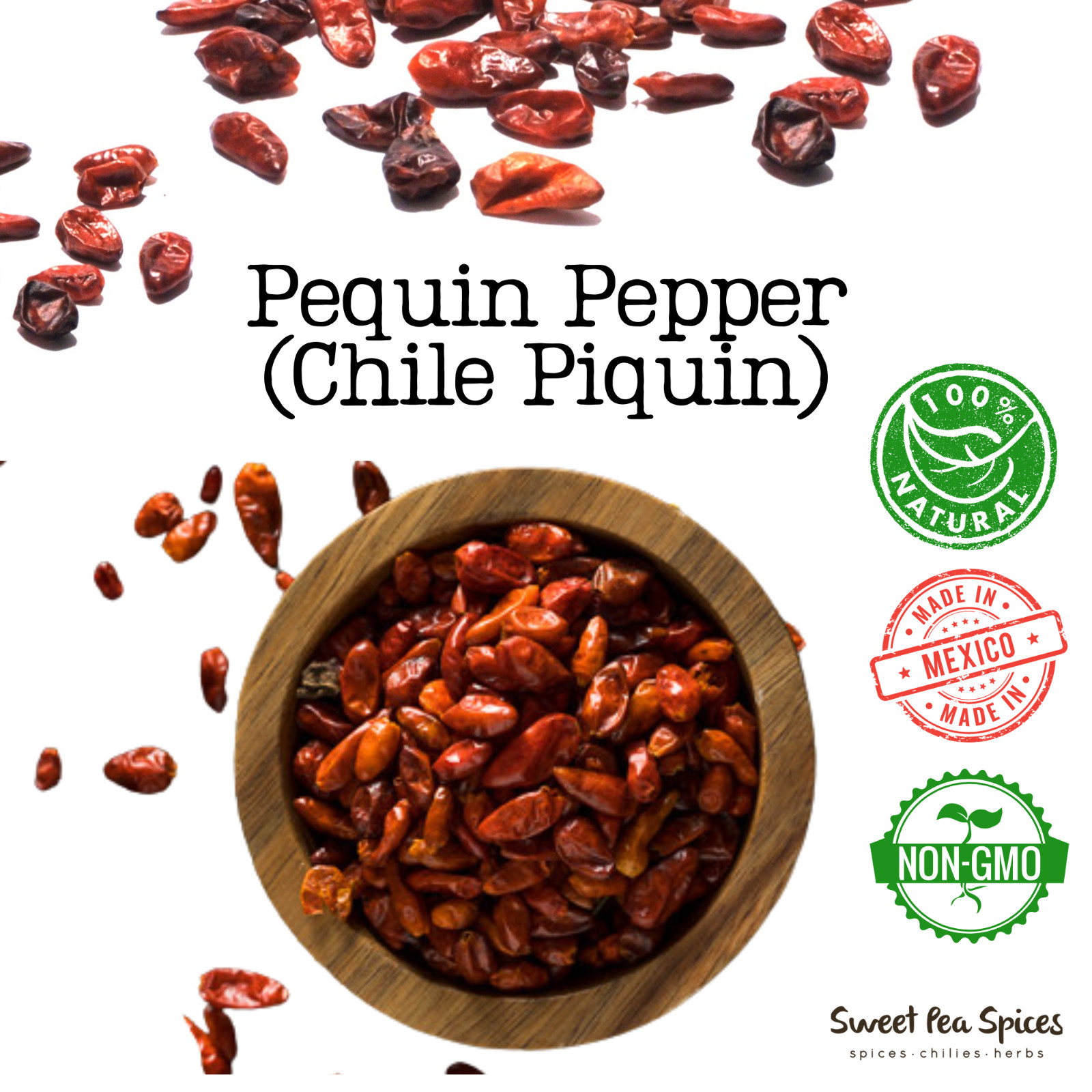 Whole Pequin Chilies - Bulk Sizes - Dried Chile Pequin - Chile Piquin gallery