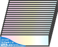 2PACK 1X4 LED Flat Panel Light Surface Mount Ceiling Light Black, 5500LM 50W TRI