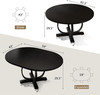 59" round Extendable Dining Table for 4-6, Modern Oval Kitchen Table with Heavy gallery
